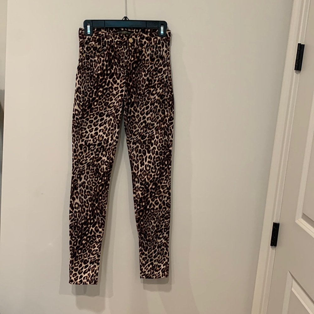 Guess leopard skinny jeans